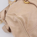 Miu Miu Hand Bag Vitellolux 2way Beige Gold Auth 204167V-19