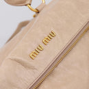 Miu Miu Hand Bag Vitellolux 2way Beige Gold Auth 204167V-20