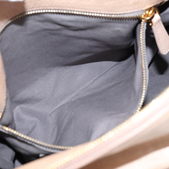 Miu Miu Hand Bag Vitellolux 2way Beige Gold Auth 204167V