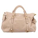 Miu Miu Hand Bag Vitellolux 2way Beige Gold Auth 204167V-2
