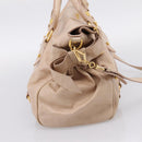 Miu Miu Hand Bag Vitellolux 2way Beige Gold Auth 204167V-3