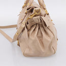 Miu Miu Hand Bag Vitellolux 2way Beige Gold Auth 204167V-4