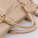 Miu Miu Hand Bag Vitellolux 2way Beige Gold Auth 204167V-8