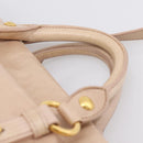 Miu Miu Hand Bag Vitellolux 2way Beige Gold Auth 204167V-14