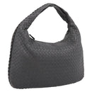 BOTTEGA VENETA INTRECCIATO Hobo Shoulder Bag Leather Gray Auth 204169V-1