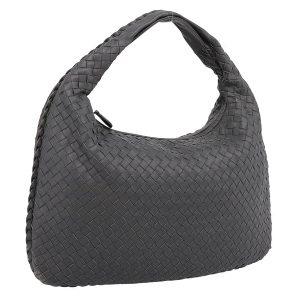BOTTEGA VENETA INTRECCIATO Hobo Shoulder Bag Leather Gray Auth 204169V