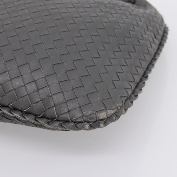 BOTTEGA VENETA INTRECCIATO Hobo Shoulder Bag Leather Gray Auth 204169V