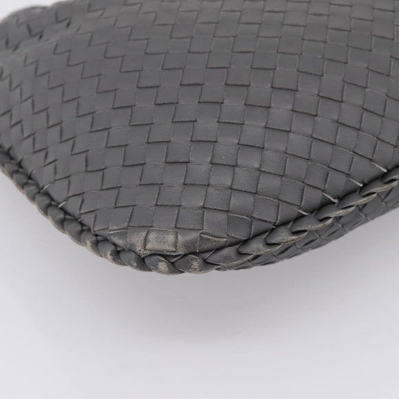 BOTTEGA VENETA INTRECCIATO Hobo Shoulder Bag Leather Gray Auth 204169V