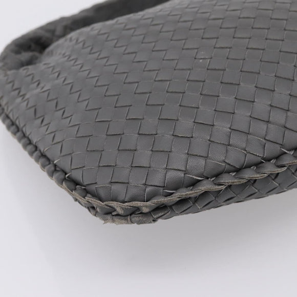 BOTTEGA VENETA INTRECCIATO Hobo Shoulder Bag Leather Gray Auth 204169V