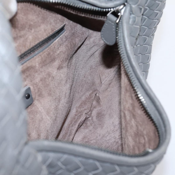 BOTTEGA VENETA INTRECCIATO Hobo Shoulder Bag Leather Gray Auth 204169V