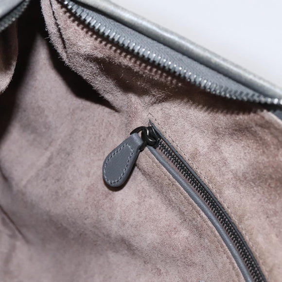 BOTTEGA VENETA INTRECCIATO Hobo Shoulder Bag Leather Gray Auth 204169V