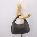 BOTTEGA VENETA INTRECCIATO Hobo Shoulder Bag Leather Gray Auth 204169V-24