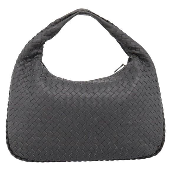 BOTTEGA VENETA INTRECCIATO Hobo Shoulder Bag Leather Gray Auth 204169V