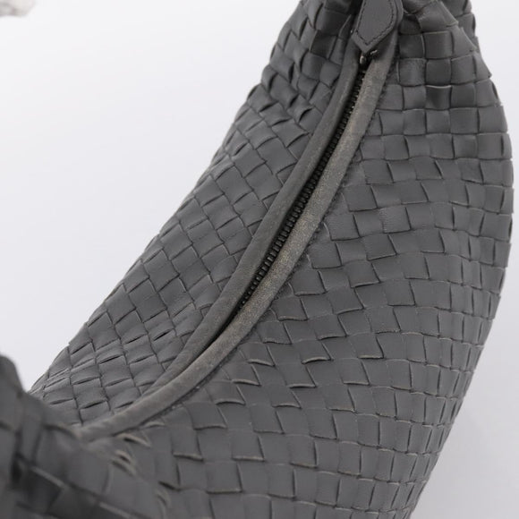 BOTTEGA VENETA INTRECCIATO Hobo Shoulder Bag Leather Gray Auth 204169V