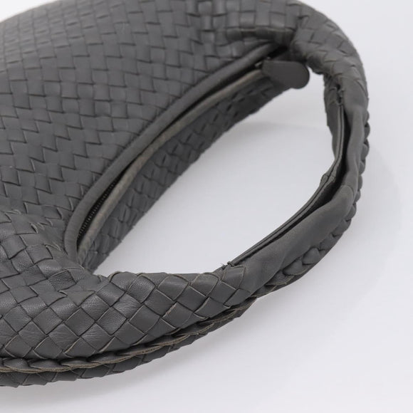 BOTTEGA VENETA INTRECCIATO Hobo Shoulder Bag Leather Gray Auth 204169V