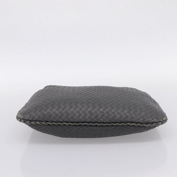 BOTTEGA VENETA INTRECCIATO Hobo Shoulder Bag Leather Gray Auth 204169V