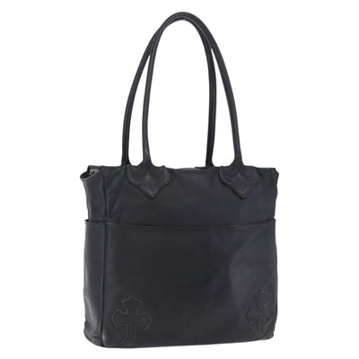 Chrome Hearts Tote Bag Leather Black Auth 204170V