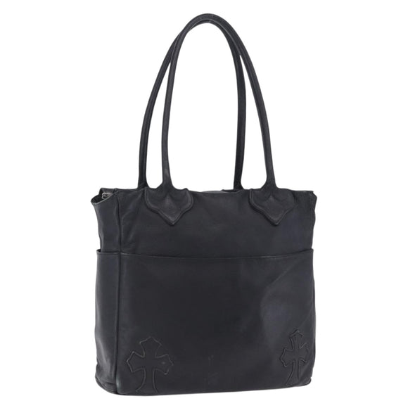 Chrome Hearts Tote Bag Leather Black Auth 204170V