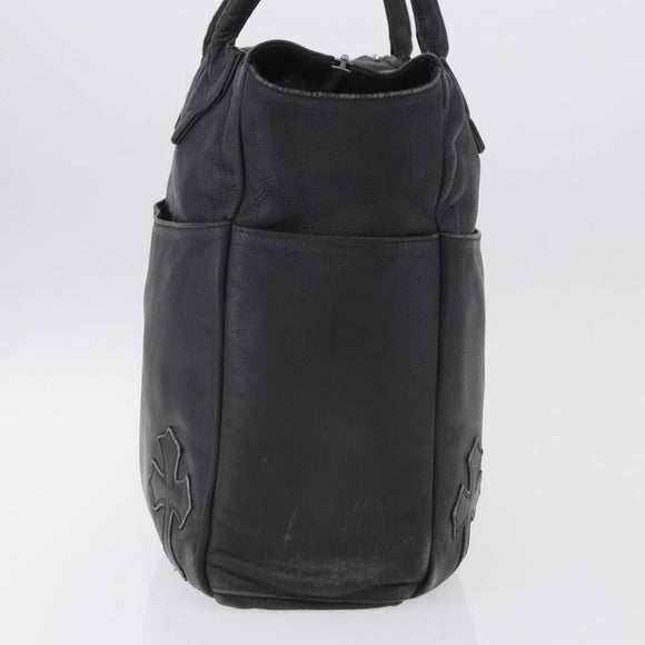 Chrome Hearts Tote Bag Leather Black Auth 204170V