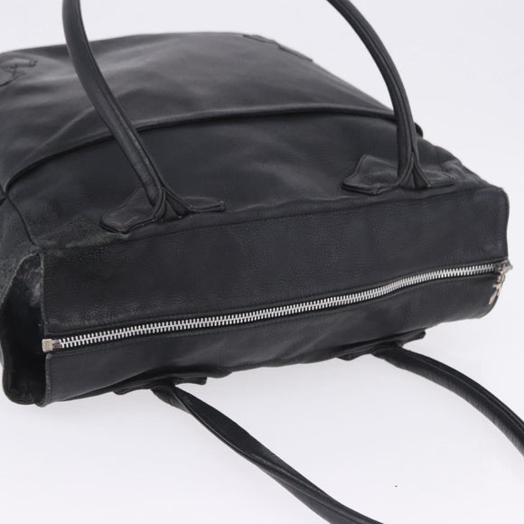 Chrome Hearts Tote Bag Leather Black Auth 204170V
