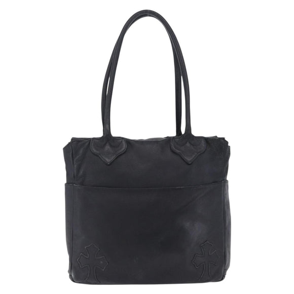Chrome Hearts Tote Bag Leather Black Auth 204170V
