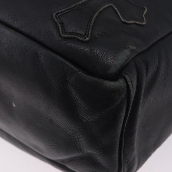 Chrome Hearts Tote Bag Leather Black Auth 204170V