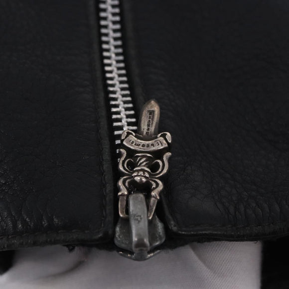 Chrome Hearts Tote Bag Leather Black Auth 204170V