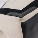 BALENCIAGA Navy Cabas S Hand Bag Canvas White Black 339933 Auth 204200-10