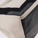 BALENCIAGA Navy Cabas S Hand Bag Canvas White Black 339933 Auth 204200-19