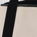 BALENCIAGA Navy Cabas S Hand Bag Canvas White Black 339933 Auth 204200-4