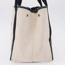 BALENCIAGA Navy Cabas S Hand Bag Canvas White Black 339933 Auth 204200-5