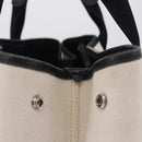 BALENCIAGA Navy Cabas S Hand Bag Canvas White Black 339933 Auth 204200-6