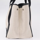 BALENCIAGA Navy Cabas S Hand Bag Canvas White Black 339933 Auth 204200-7