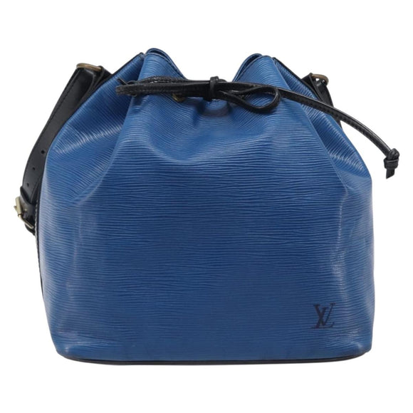 LOUIS VUITTON Epi Petit Noe Bag By Color Black Blue M44152 LV Auth 204203A