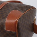 CELINE Macadam Canvas Boston Bag PVC Leather Brown Gold Auth 204211A-10