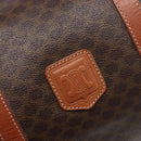 CELINE Macadam Canvas Boston Bag PVC Leather Brown Gold Auth 204211A-16