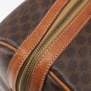 CELINE Macadam Canvas Boston Bag PVC Leather Brown Gold Auth 204211A-17