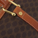 CELINE Macadam Canvas Boston Bag PVC Leather Brown Gold Auth 204211A-18