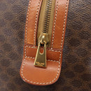 CELINE Macadam Canvas Boston Bag PVC Leather Brown Gold Auth 204211A-19