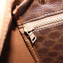 CELINE Macadam Canvas Boston Bag PVC Leather Brown Gold Auth 204211A-23