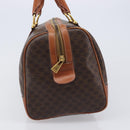 CELINE Macadam Canvas Boston Bag PVC Leather Brown Gold Auth 204211A-5