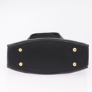 CELINE Hand Bag Leather Black Gold Auth 204213A-5