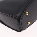 CELINE Hand Bag Leather Black Gold Auth 204213A-9