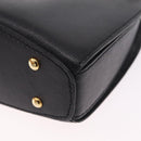 CELINE Hand Bag Leather Black Gold Auth 204213A-15