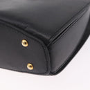 CELINE Hand Bag Leather Black Gold Auth 204213A-17