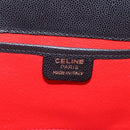 CELINE Hand Bag Leather Black Gold Auth 204213A-19
