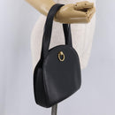 CELINE Hand Bag Leather Black Gold Auth 204213A-23