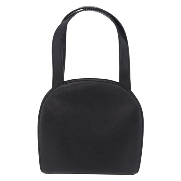 CELINE Hand Bag Leather Black Gold Auth 204213A