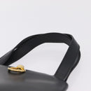 CELINE Hand Bag Leather Black Gold Auth 204213A-14
