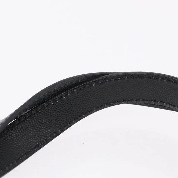 CELINE Hand Bag Leather Black Gold Auth 204213A
